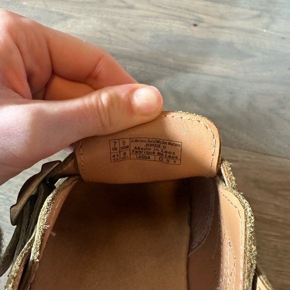 Dr. Martens Olive Green Suede Buckle Slip-On Loafers - Picture 3 of 4